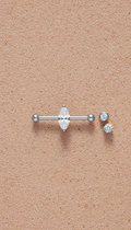 Barbell cartilage marquise acier chirurgical