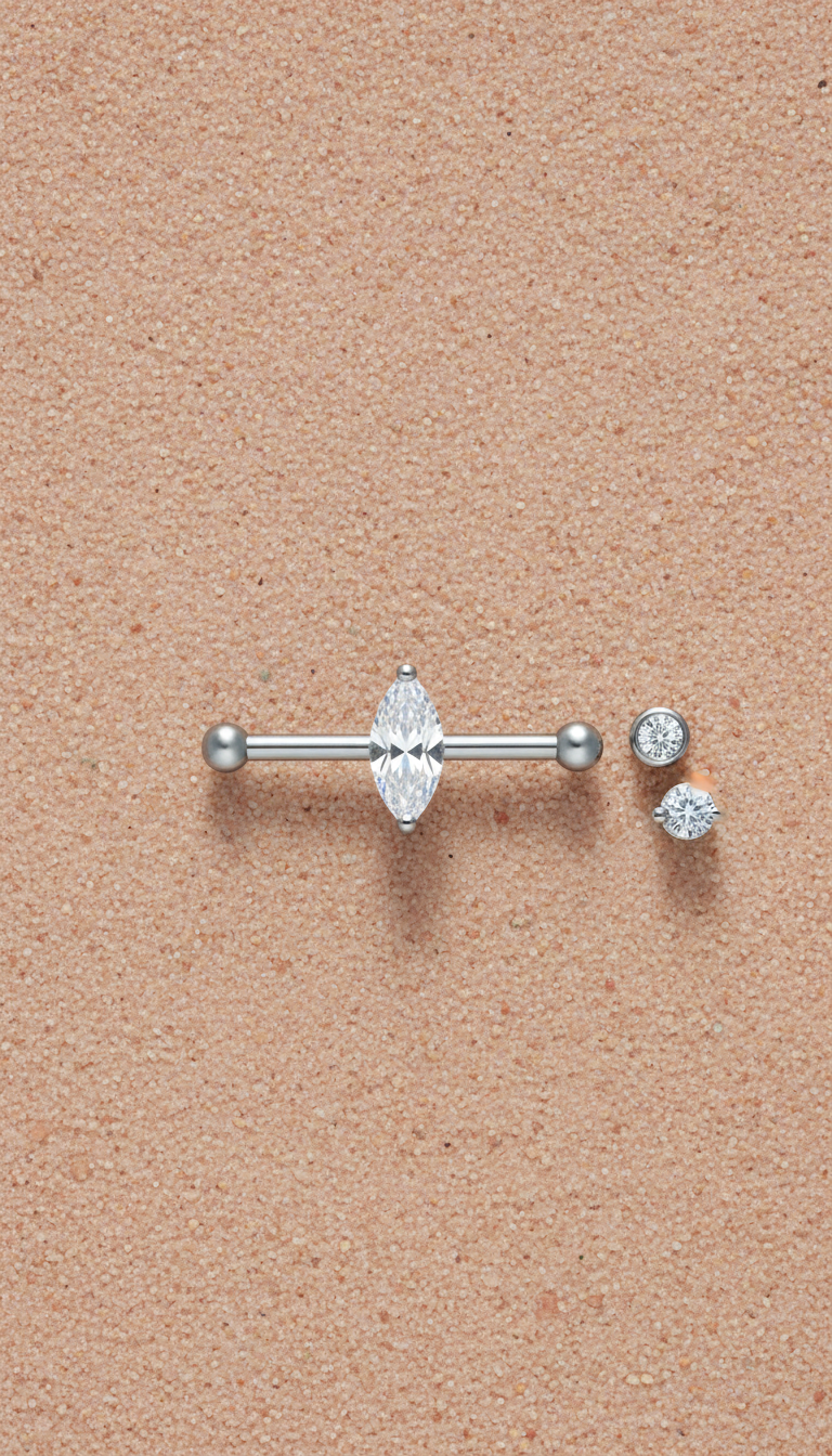 Barbell cartilage marquise acier chirurgical