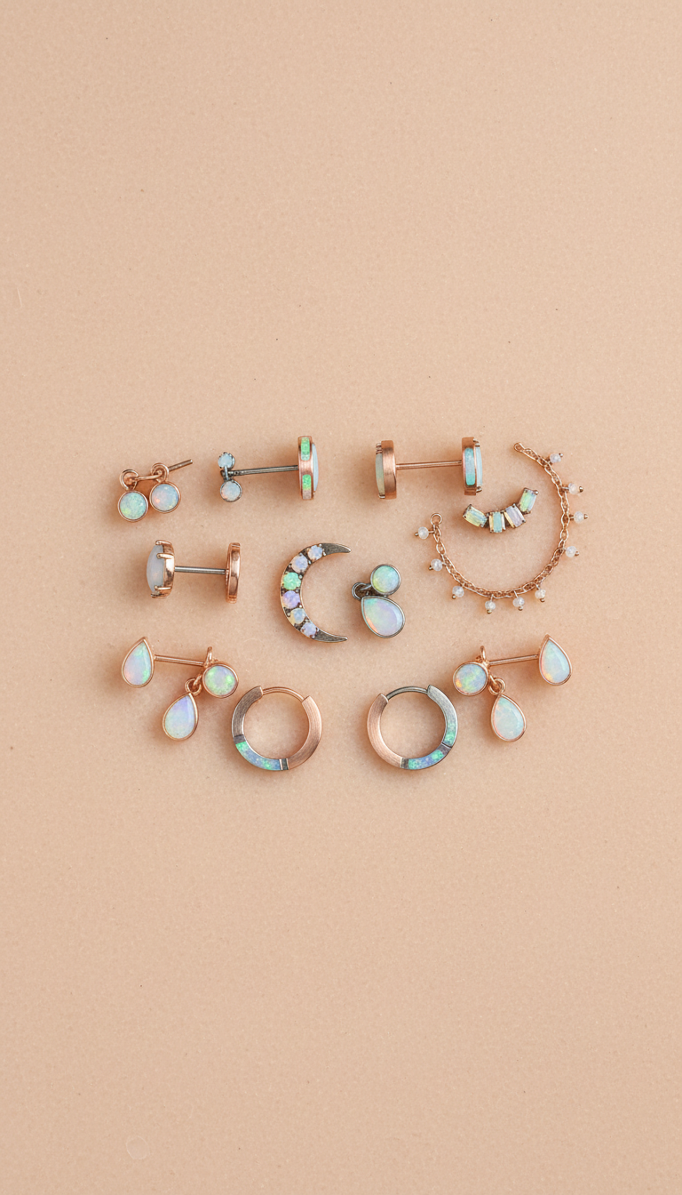 Set stacking oreille accents opale