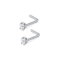 Clou de Nez Cœur Zircon (Lot de 2) – Piercing Nez Acier Inoxydable