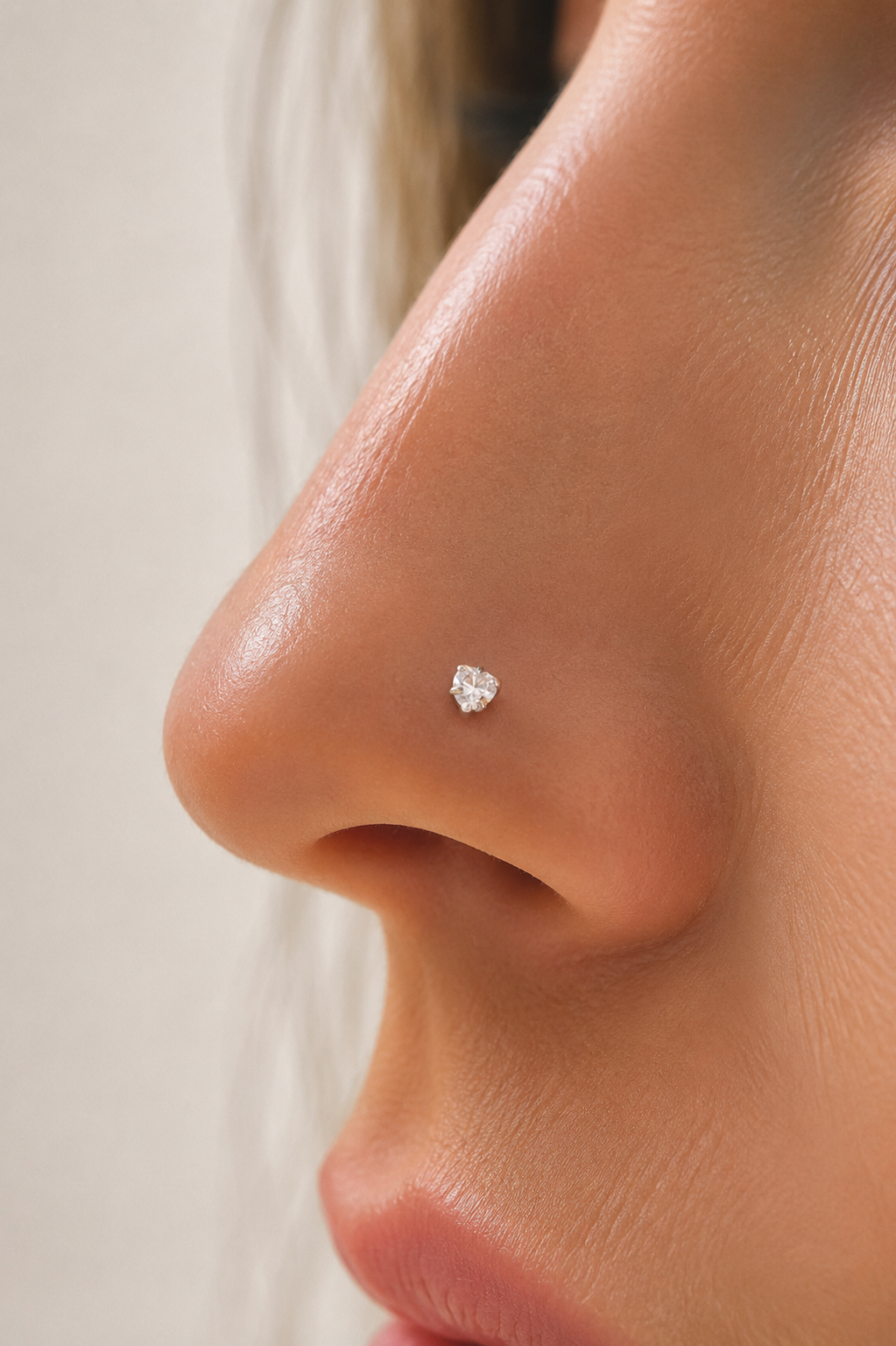 Clou de Nez Cœur Zircon (Lot de 2) – Piercing Nez Acier Inoxydable