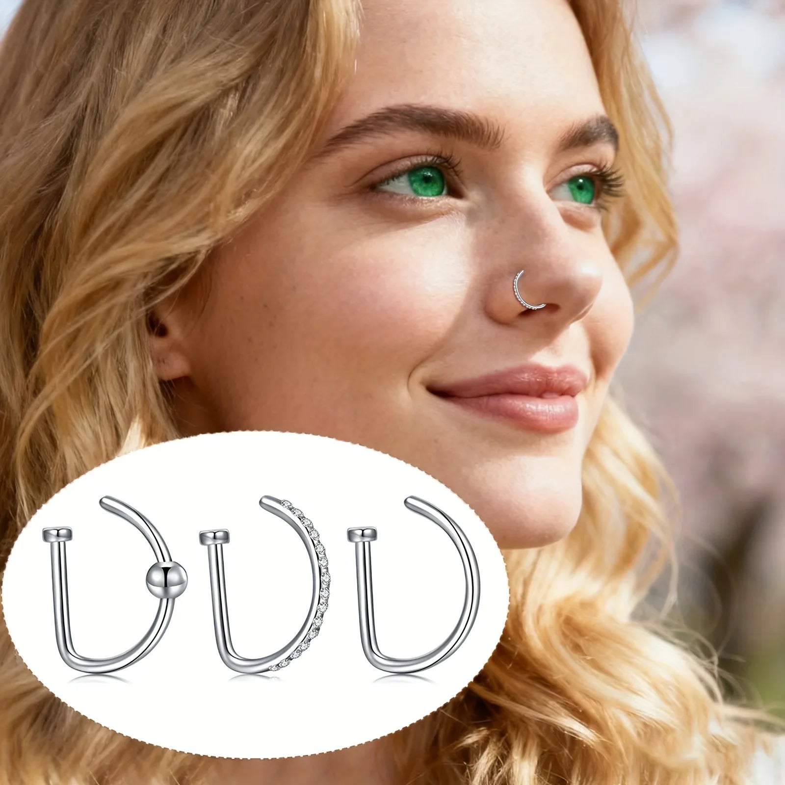 Lot de 3 Faux Piercings Nez – Anneaux Sans Perçage